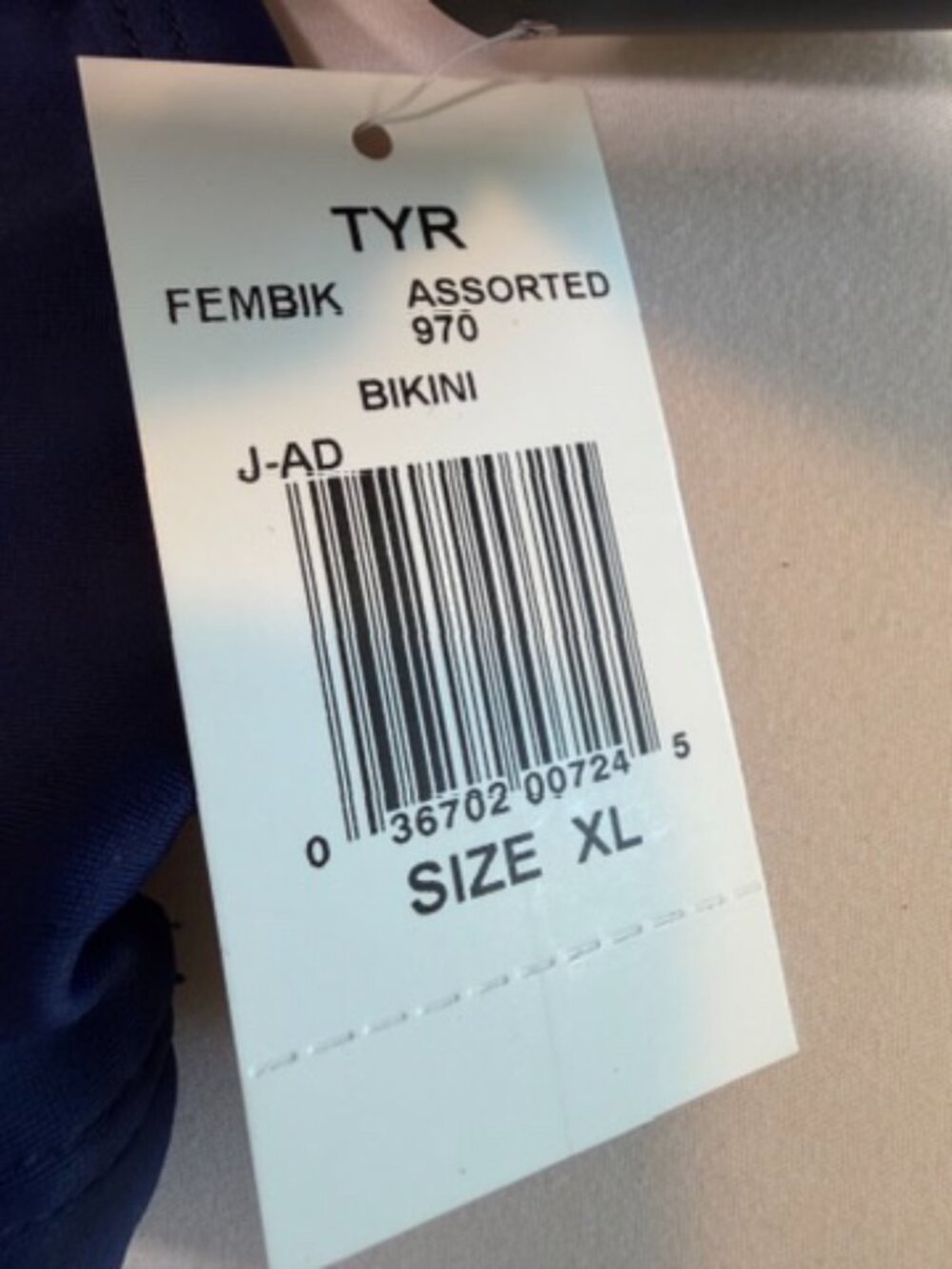 TYR Solid Durafast One Diamondback Navy Blue Workout Bikini Swimsuit XL NWT - Picture 11 of 12